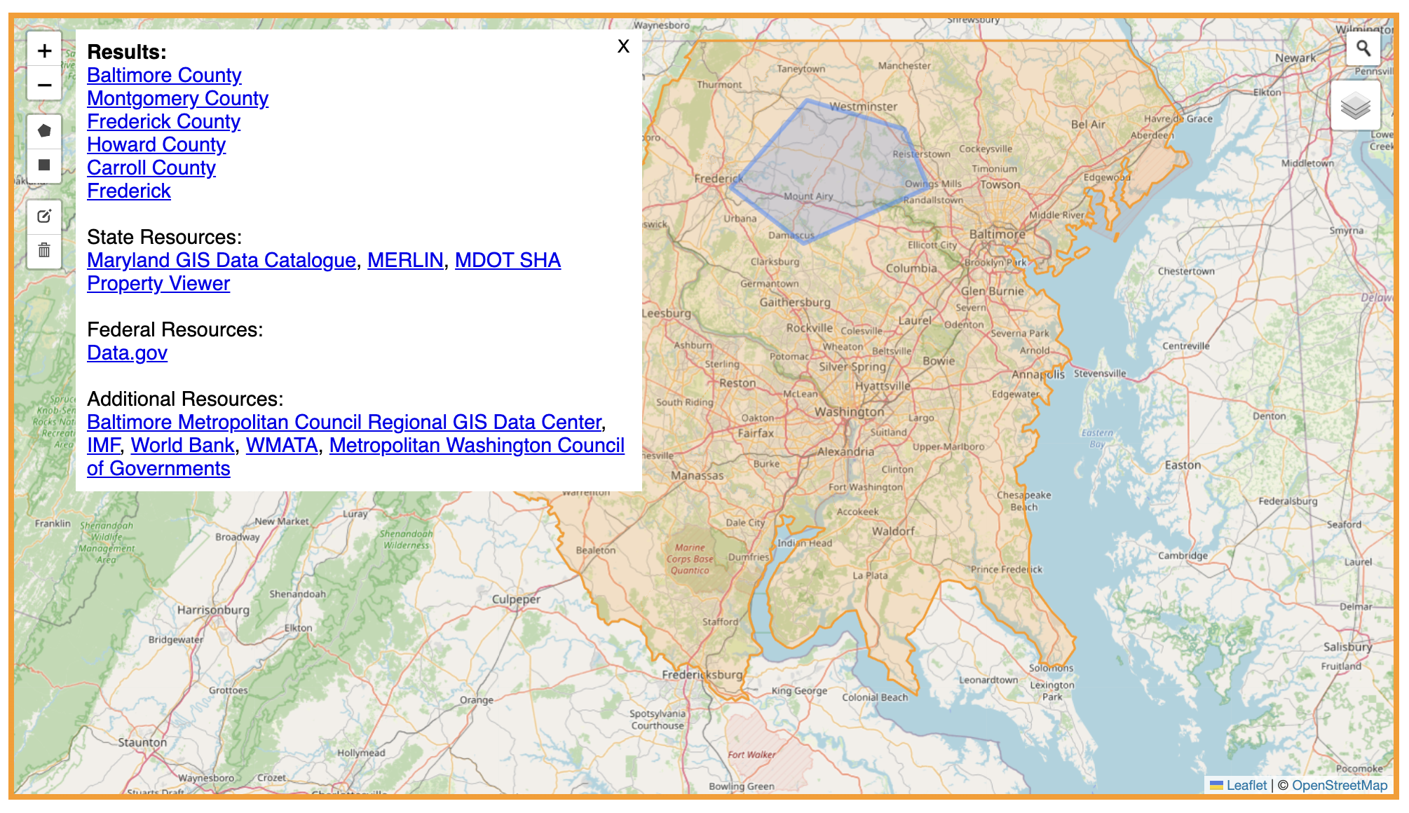 DMV GIS Data Source Map