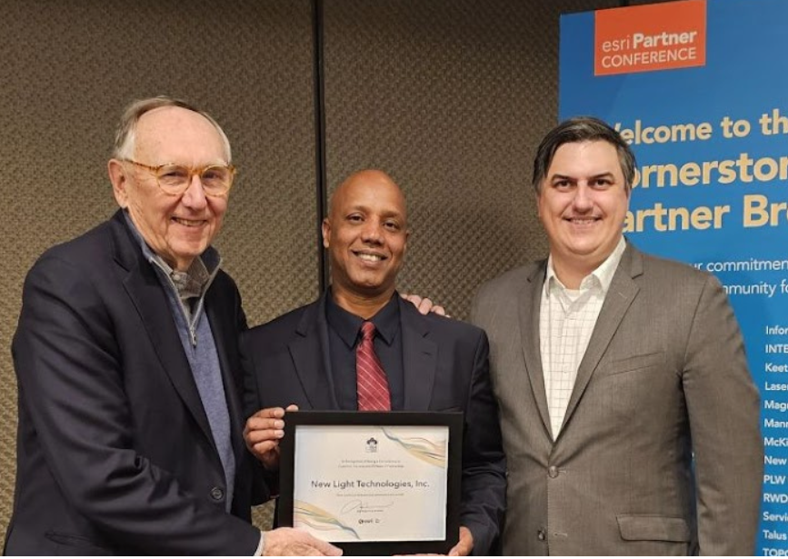 NLT leadership accepting the Esri Cornerstone Award 2024